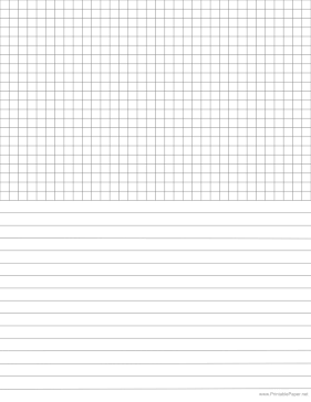 Half Wide Lined Half Graph Paper 4 Per Inch Reverse Paper