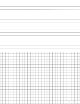 Half Wide Lined Half Graph Paper 6 Per Inch Paper