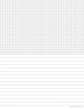 Half Wide Lined Half Graph Paper 6 Per Inch Reverse Paper
