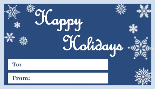 Happy Holidays Gift Tag Paper
