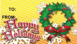 Happy Holidays Wreath Paper