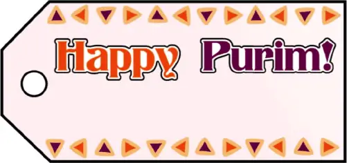 Happy Purim Gift Tags Paper