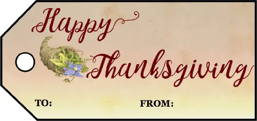 Happy Thanksgiving Gift Tags Paper
