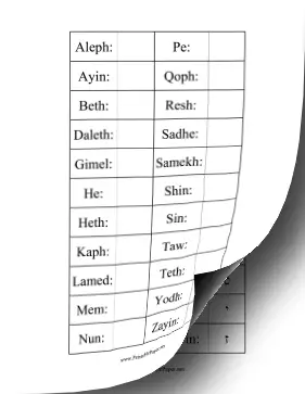 Hebrew Alphabet Paper