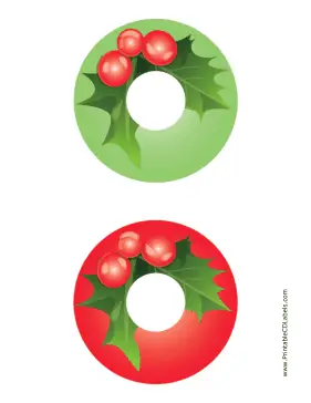 Holly Christmas CD-DVD Labels Paper