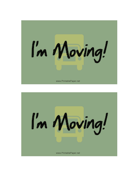 I'm Moving Postcard Paper