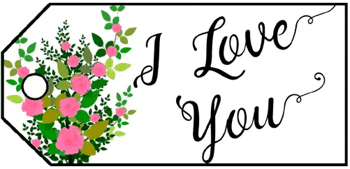 I Love You Flowers Gift Tag Paper