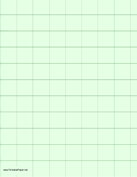 Graph Paper - Light Green - One Inch Grid Paper