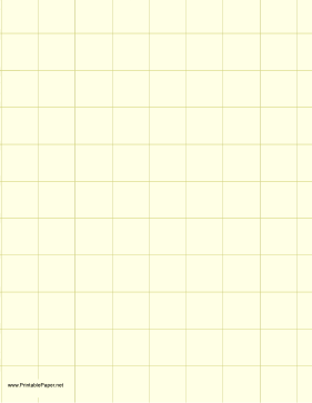 Graph Paper - Light Yellow - One Inch Grid Paper