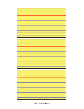 Index Cards 3-by-5 Yellow Paper