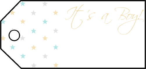 Its A Boy Stars Gift Tags Paper