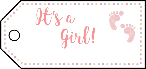 Its A Girl Footprints Gift Tags Paper