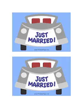 Just Married Postcard Paper