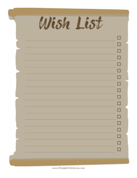 Kids Christmas Wish List Paper