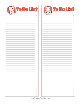Kitten To Do List Paper
