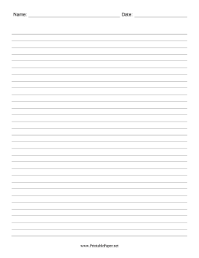 Lined Paper With Name College Paper