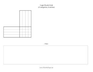 Logic Puzzle Grid 2x4 Paper