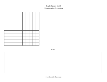 Logic Puzzle Grid 2x5 Paper