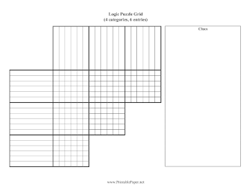 Logic Puzzle Grid 4x6 Paper