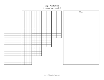 Logic Puzzle Grid 5x4 Paper