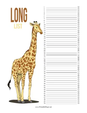 Long To Do List Paper