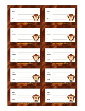 Monkey Luggage Tag Paper