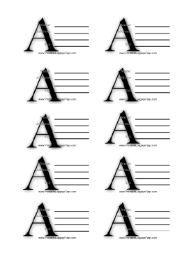 Monogram A Luggage Tag Paper