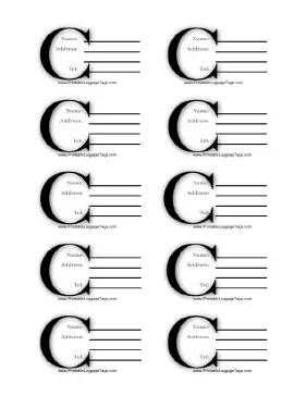 Monogram C Luggage Tag Paper