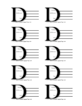 Monogram D Luggage Tag Paper