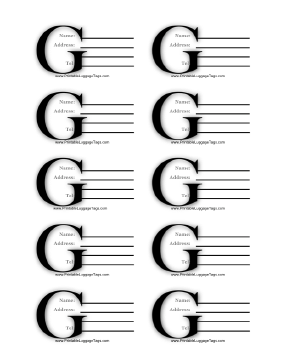 Monogram G Luggage Tag Paper