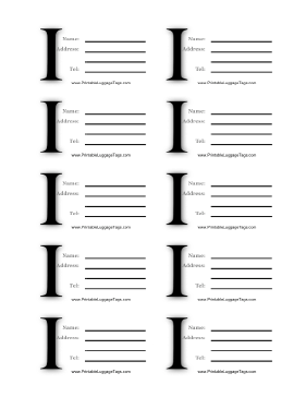 Monogram I Luggage Tag Paper