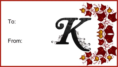 Monogram K Script Paper