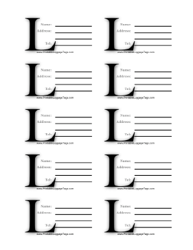 Monogram L Luggage Tag Paper