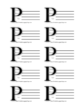 Monogram P Luggage Tag Paper