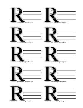 Monogram R Luggage Tag Paper