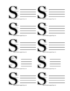 Monogram S Luggage Tag Paper