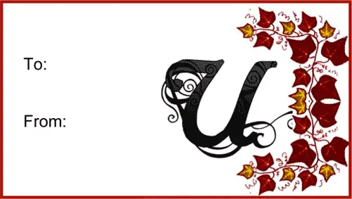 Monogram U Script Paper