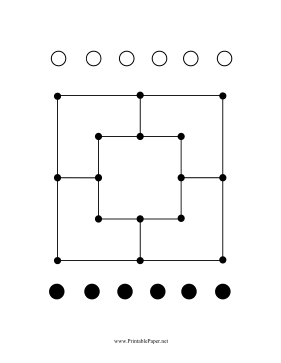 Six Mens Morris Paper
