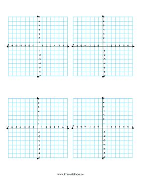 Multiple Coordinate Graphs 4-per-Page Paper