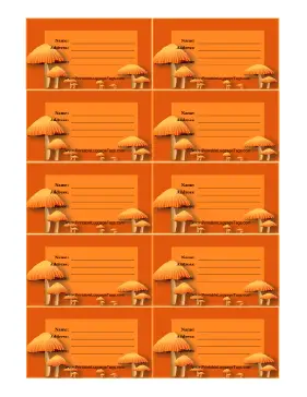 Mushroom Luggage Tag Paper