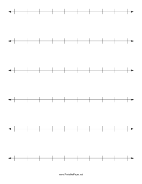 Number Line Three-Fourths Inch Paper