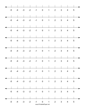 Numberline-Horizontal Paper
