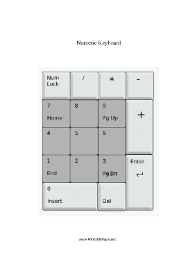 Numeric Keyboard Paper