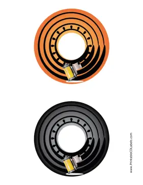 Orange Black Film Roll Photography CD-DVD Labels Paper