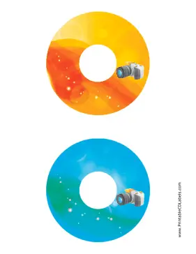 Orange Blue SLR Photography CD-DVD Labels Paper