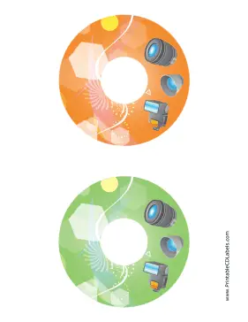 Orange Green Accessories Photography CD-DVD Labels Paper