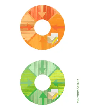 Orange Green Envelope Backups CD-DVD Labels Paper