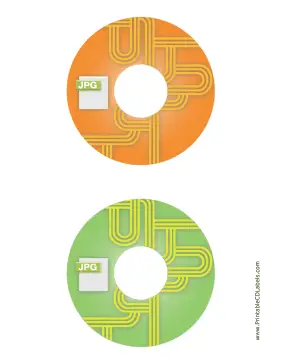 Orange Green JPG Backups CD-DVD Labels Paper
