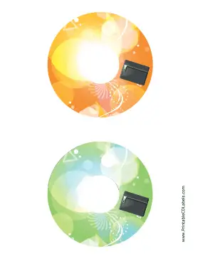 Orange Green Pouch Backups CD-DVD Labels Paper