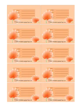 Orange Lotus Garden Luggage Tag Paper